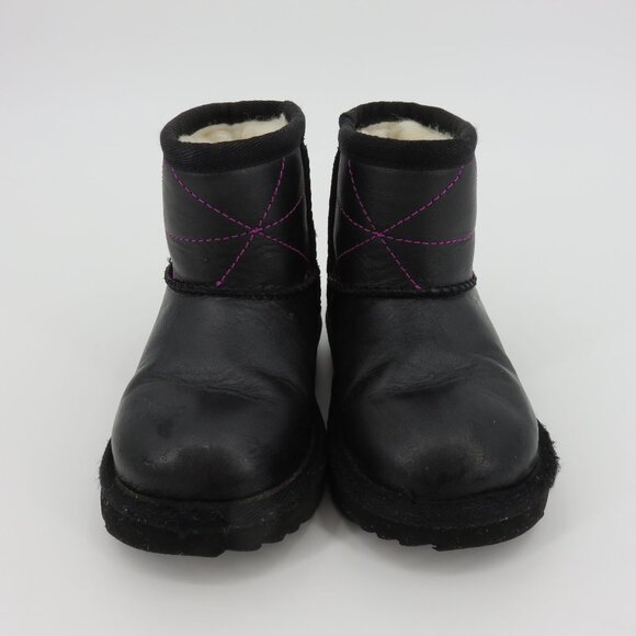 Ugg Toddler 7 US 6 UK 1167315T Kids Classic Mini Pearlized Boot Black Winter - Picture 2 of 15
